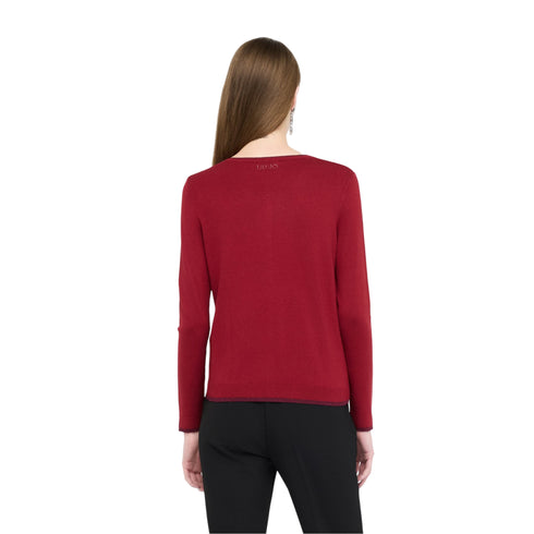 Cardigan Donna in misto viscosa a tinta unita, dettaglio in lurex sui bordi